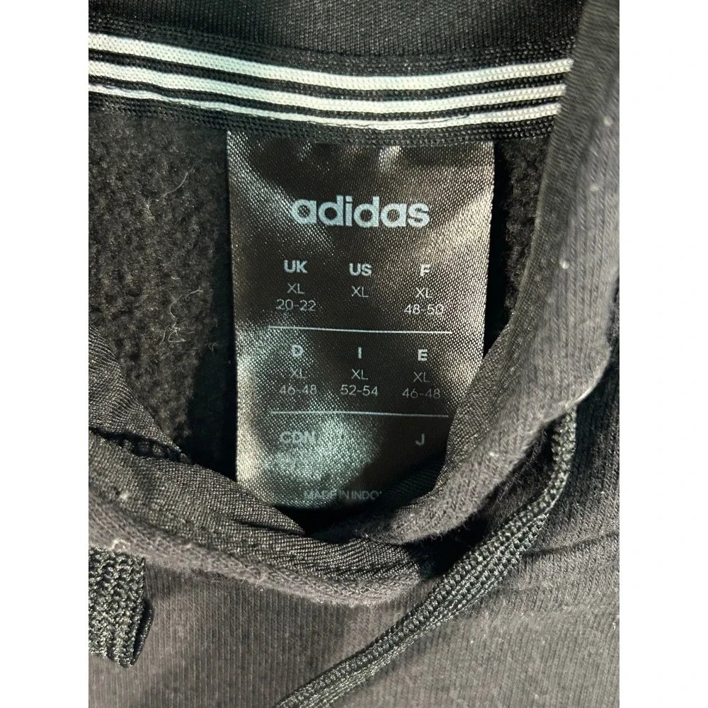 Adidas‎ Essentials Linear Pullover Hoodie Black White XL FL4889 Mens